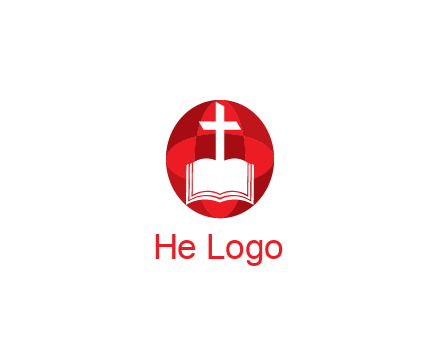 cross and book religious logo