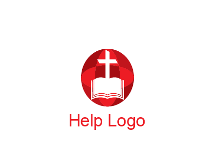 cross and book religious logo