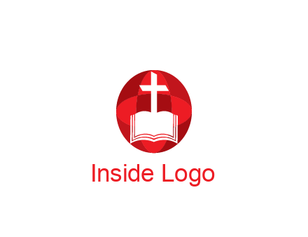 cross and book religious logo
