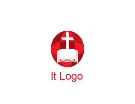 cross and book religious logo