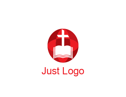 cross and book religious logo