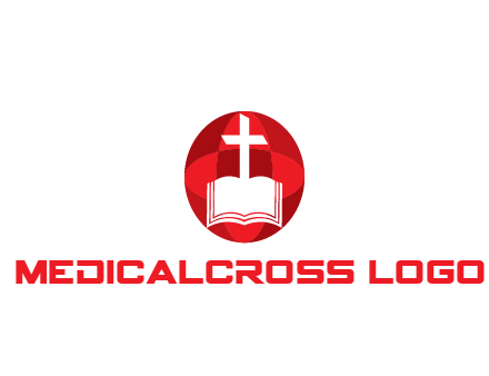 cross and book religious logo