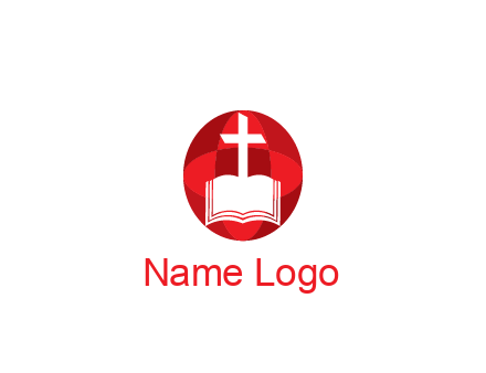 cross and book religious logo