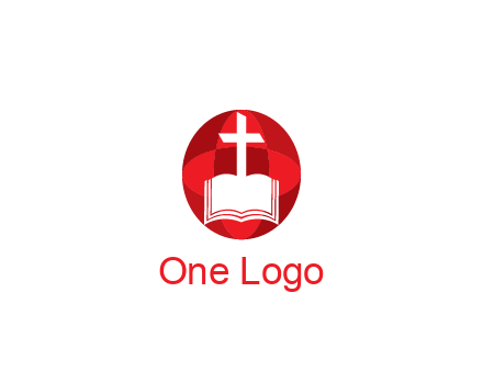 cross and book religious logo