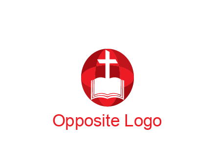 cross and book religious logo
