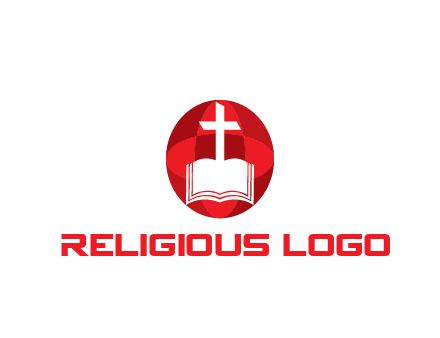 cross and book religious logo