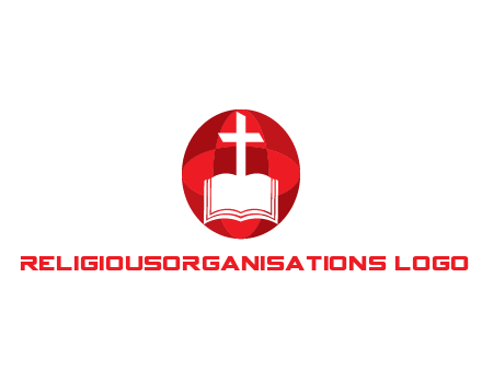 cross and book religious logo