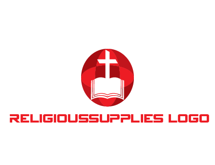 cross and book religious logo