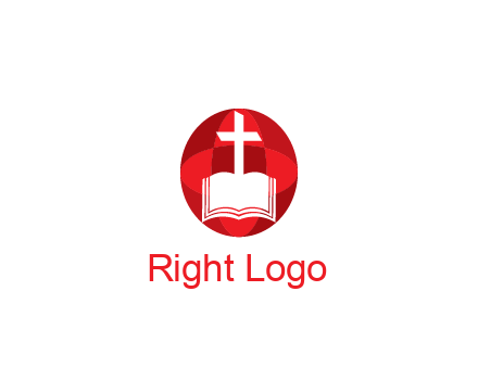 cross and book religious logo