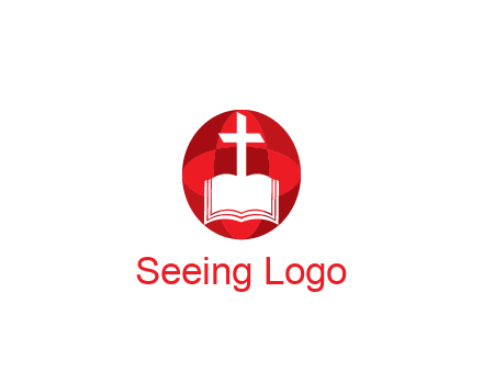 cross and book religious logo
