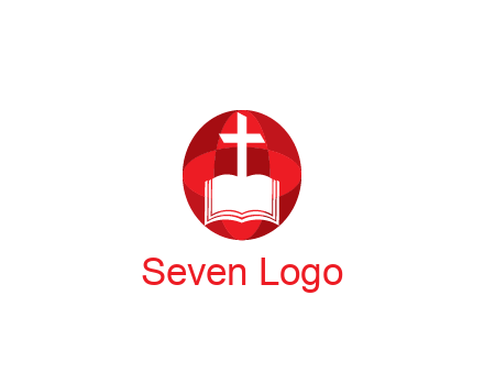 cross and book religious logo
