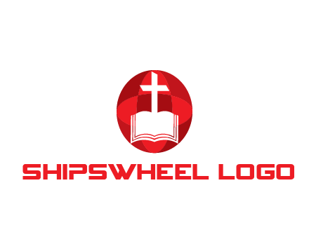 cross and book religious logo
