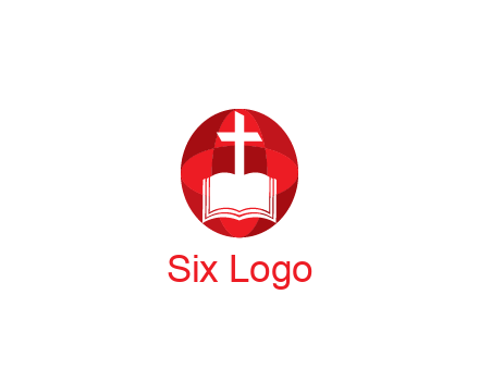 cross and book religious logo