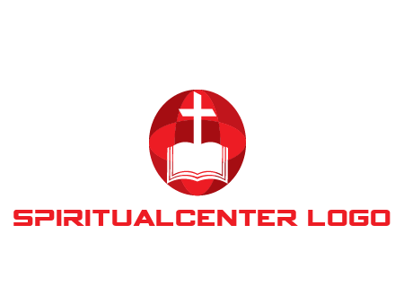 cross and book religious logo
