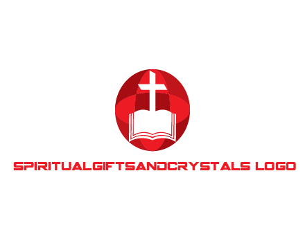 cross and book religious logo