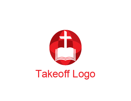 cross and book religious logo