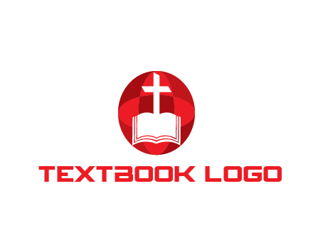 cross and book religious logo