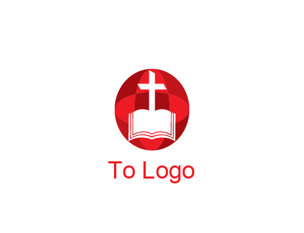 cross and book religious logo