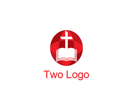 cross and book religious logo