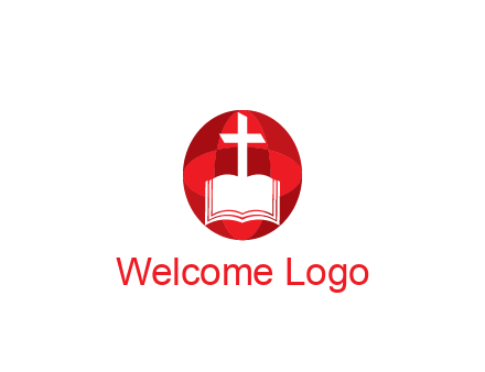 cross and book religious logo