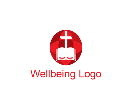 cross and book religious logo