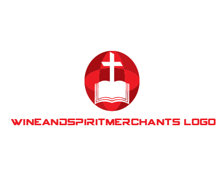 cross and book religious logo