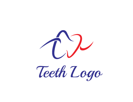 line art teeth dental logo
