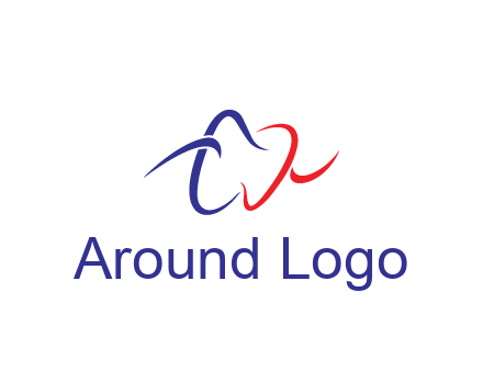 line art teeth dental logo