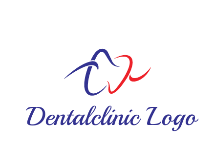 line art teeth dental logo