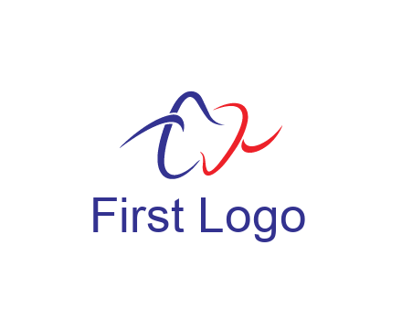 line art teeth dental logo