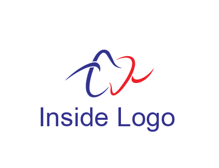 line art teeth dental logo