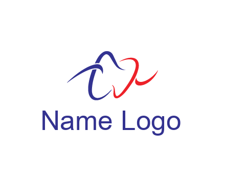 line art teeth dental logo