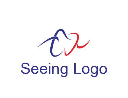 line art teeth dental logo