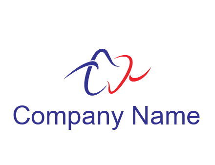 line art teeth dental logo