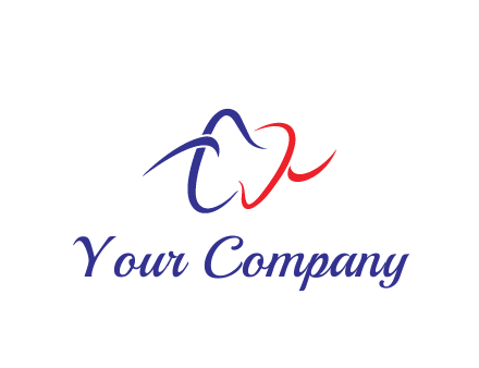 line art teeth dental logo