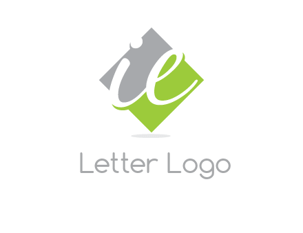 letter i and e inside the rhombus shape logo