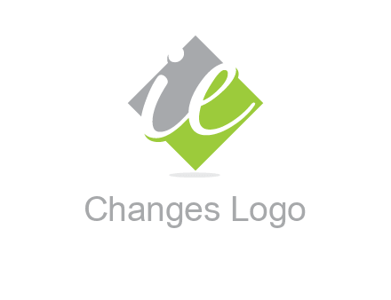 letter i and e inside the rhombus shape logo