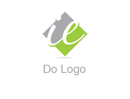 letter i and e inside the rhombus shape logo