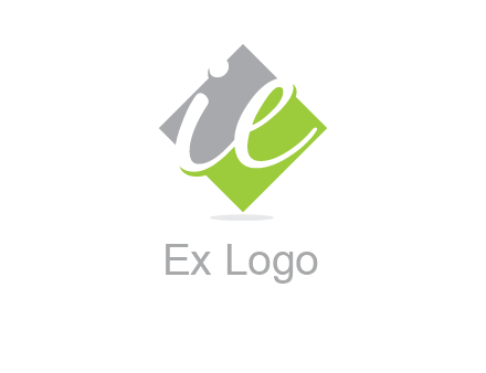 letter i and e inside the rhombus shape logo