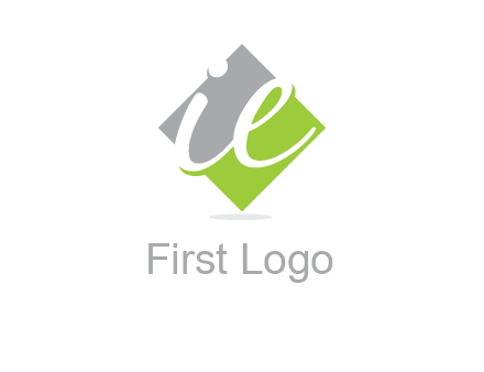 letter i and e inside the rhombus shape logo