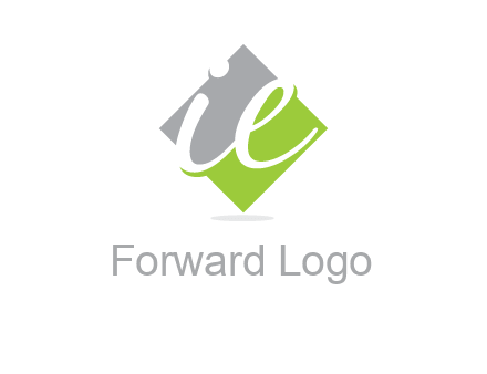 letter i and e inside the rhombus shape logo