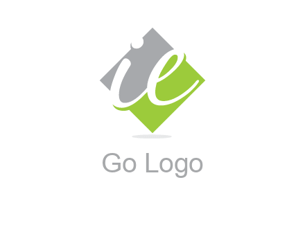 letter i and e inside the rhombus shape logo