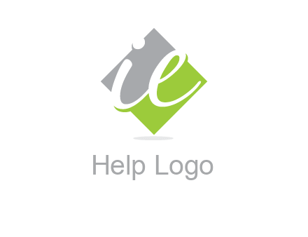 letter i and e inside the rhombus shape logo