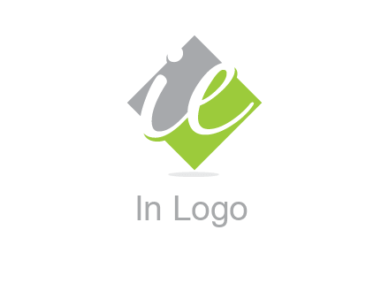 letter i and e inside the rhombus shape logo
