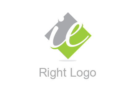 letter i and e inside the rhombus shape logo