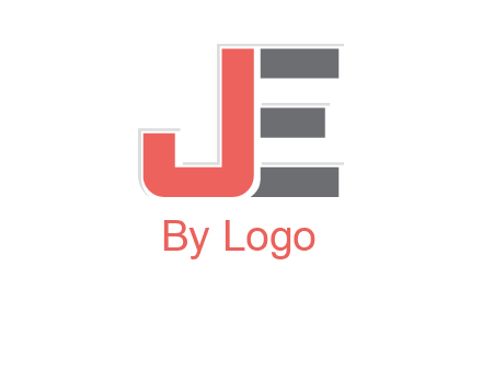 letter J with lines forming letter E