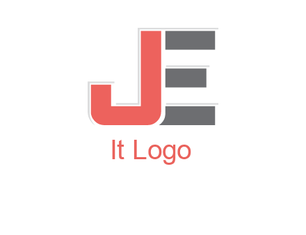 letter J with lines forming letter E