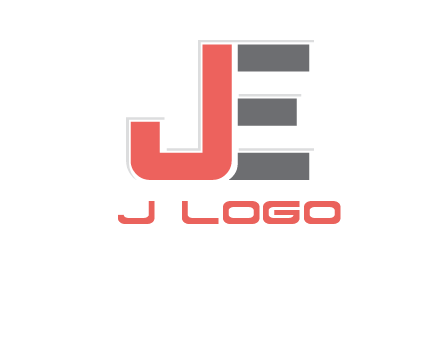 letter J with lines forming letter E