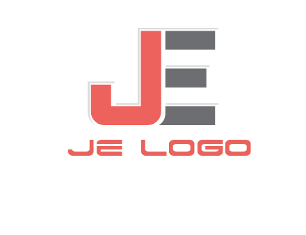 letter J with lines forming letter E