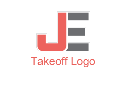letter J with lines forming letter E